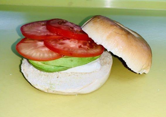 Bagel Cream Cheese with Tomato and Avocado