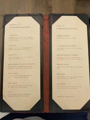 cocktail menu