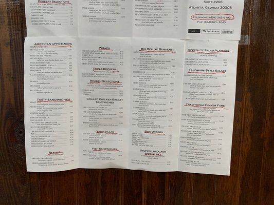 Open for take out but huge menu! 07/20