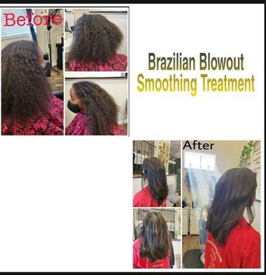 Brazilian Blowout smoothing treatments are customizable, creates a protective layer and helps to eliminate frizz.