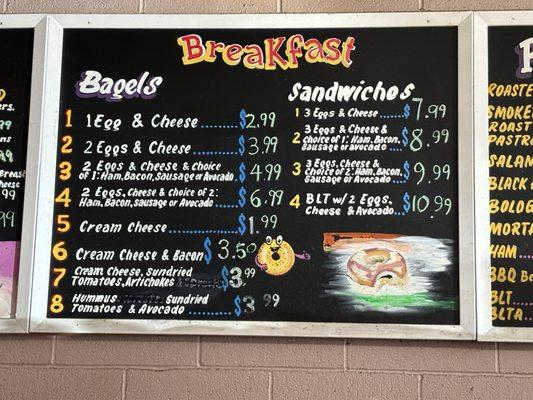 Breakfast menu