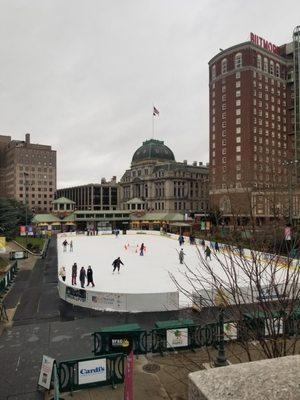 Skating rink open in winter