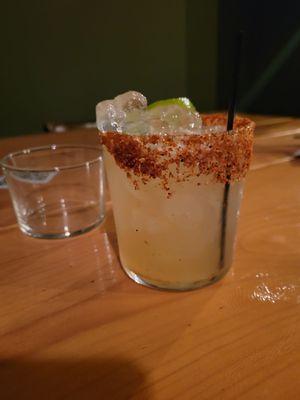 House Margarita on the rocks w/ Tajin rim