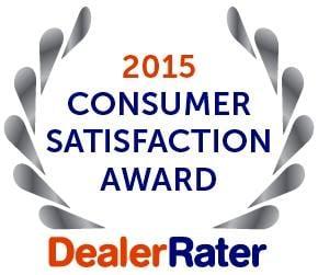 We are the proud recipients of the prestigious 2015 Consumer Satisfaction Award from Dealer Rater.