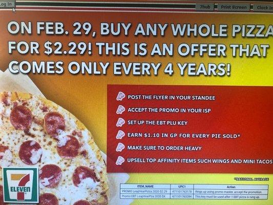 $2.29 Whole Pizza