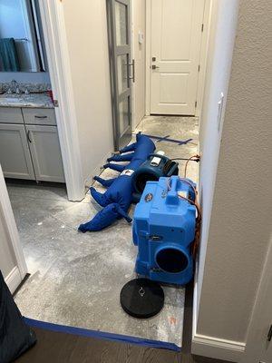 Equipment used to dry water damage