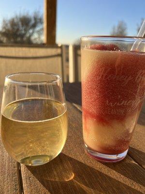 Wine slushy + peach mead