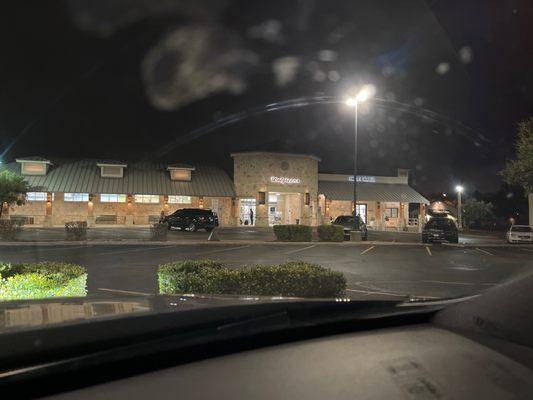 Store front with energy efficient flood lights