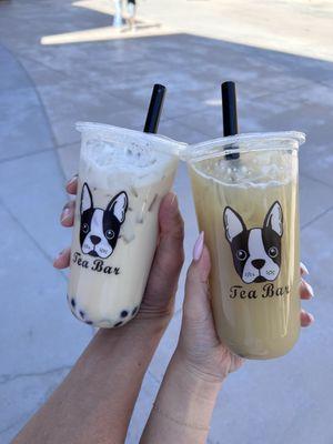 Wintermelon Green Tea Milk Tea & White Peach Green Tea