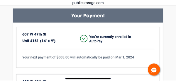 Screenshot of invoice on website showing inflated rate - ie, no credit, as promised