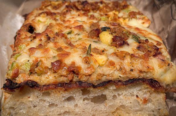 Thanksgiving focaccia pizza