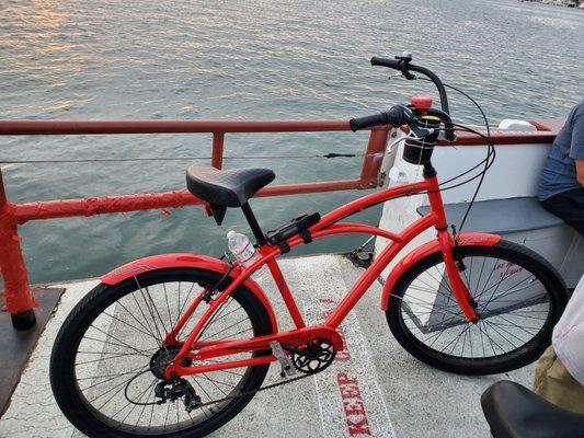 The Boys Beach Cruiser on the Ferry to Balboa Island