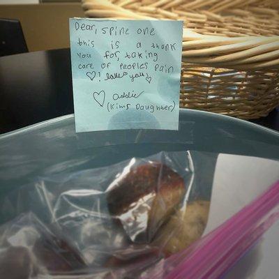 Thanks for the note, Addie! We love helping our patients live pain free. And we love muffins!