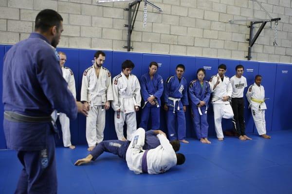 Sparring at the belt promotion ceremony