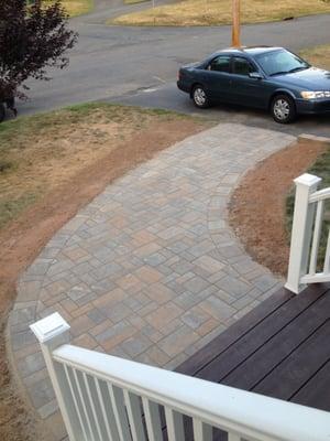 New paver walkway installed by Christopher Meredith