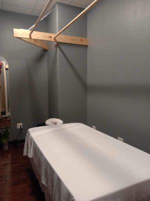 treatment room and massage table