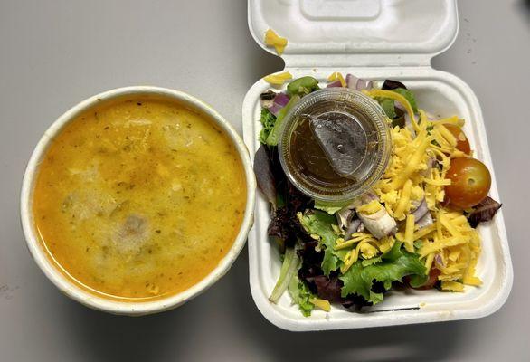 Seafood chowder & side salad ~ $5.99