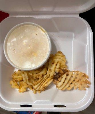 Here is the fries we received.