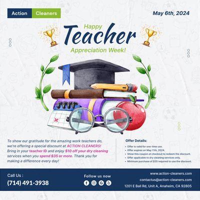 Happy Teacher Appreciation Week!  To all the educators who inspire and shape the future, we salute you! 

#drycleaners #dry  #teachersa