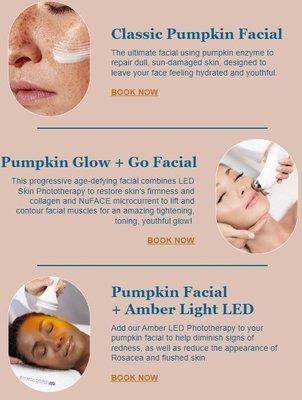 Pumpkin Power for your skin. The ultimate facial using pumpkin enzyme to repair dull, sun-damaged skin, leaving your face hydrated and youth