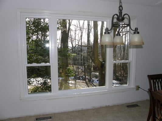 Cottage style double hung windows to give better view from dining room table