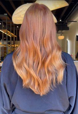 Copper color melt, blended color, copper hair