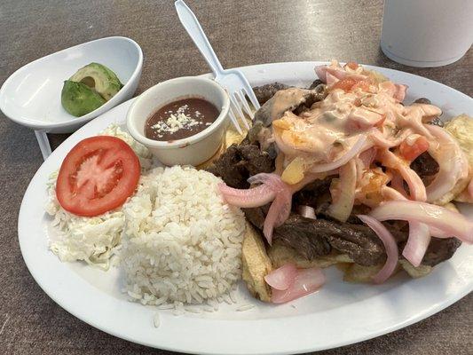 Carne Asada con Tajadas