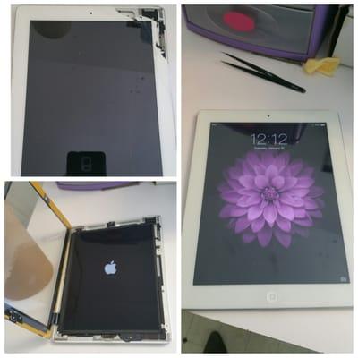 Before and after photo shoot with a white iPad 2