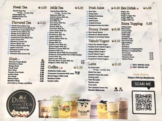 New menu