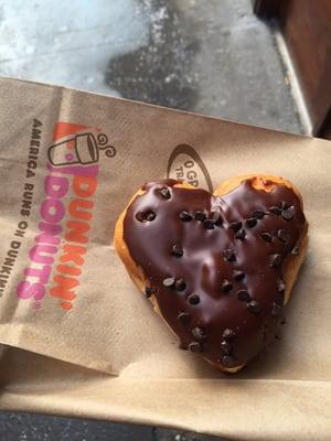 cookie dough heart shaped donut. $1