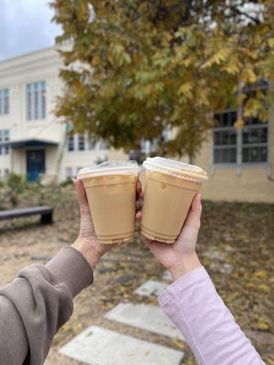 ig: @whatsviveating  |  grapefruit brown sugar latte and iced vanilla latte