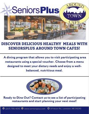 A dining program that allows you to visit participating area restaurants using a special voucher. Choose from a menu designed to meet you