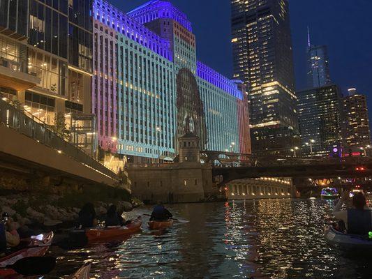 Wateriders' Moonlight paddle offers stunning views of Art on The Mart