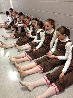 Gingers waiting backstage for Nutcracker performance