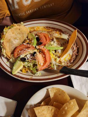 Taco and tostada combo