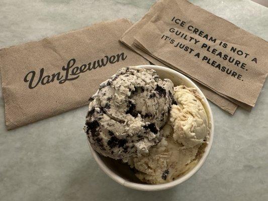 Cookies & Cream, honeycomb fudge ripple & chocolate walnut