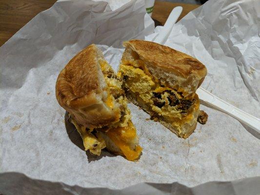 Chorizo breakfast sandwich