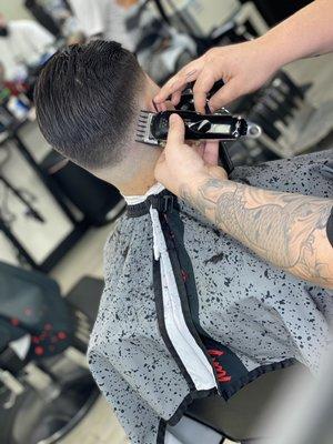 Finishing up drop fade: barber cred, Noah @noah_blendz