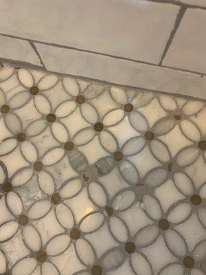 sloppy grouting, grout stuck all over tile