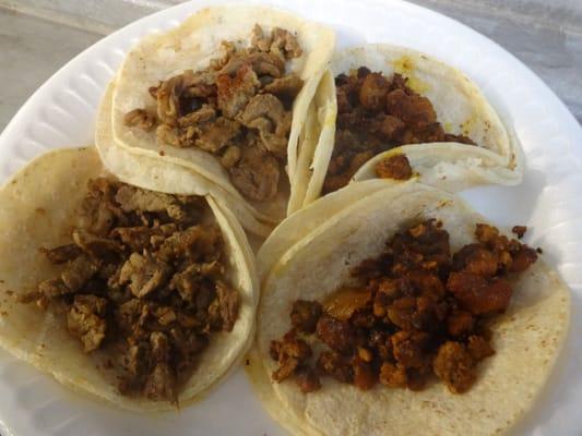 Asada and Al Pastor Tacos, before sauce