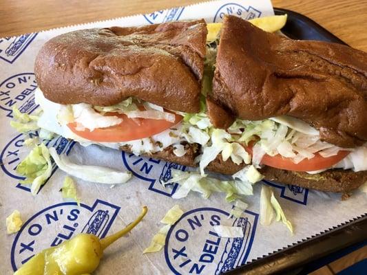 8" Turkey on Dark Bread (provolone, lettuce, tomato, oil, vinegar, oregano, mustard) - My Go-To Sandwich here :)