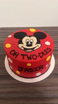 Mickey Mouse themed birthday cake