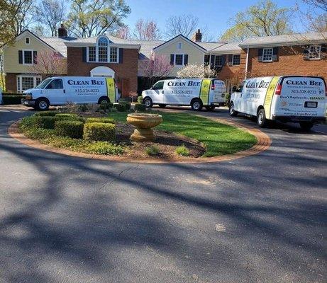 3 of our vans taking care of one home.