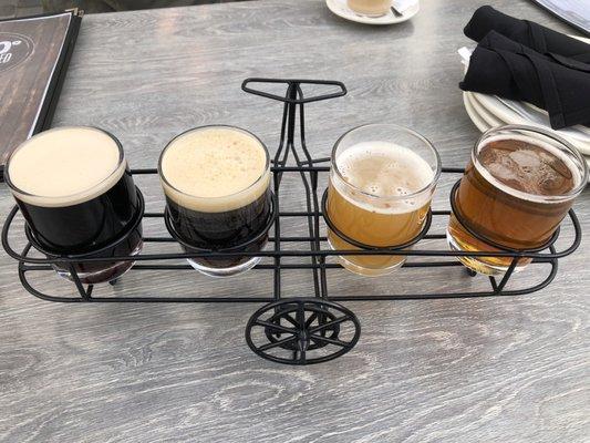 Flight of beers on an airplane server