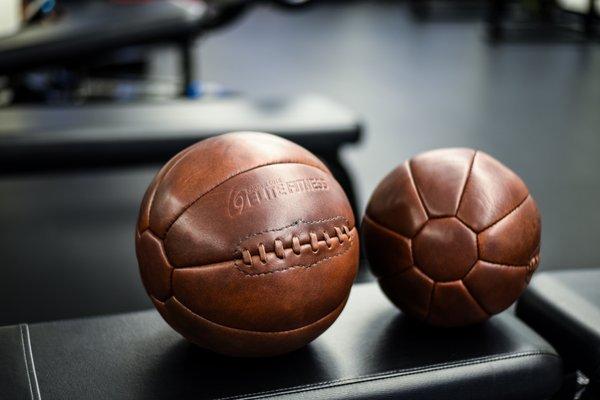 Custom leather medicine balls for training