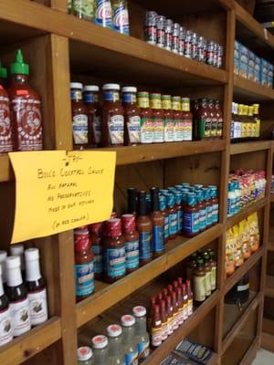 Big hot sauce selection!