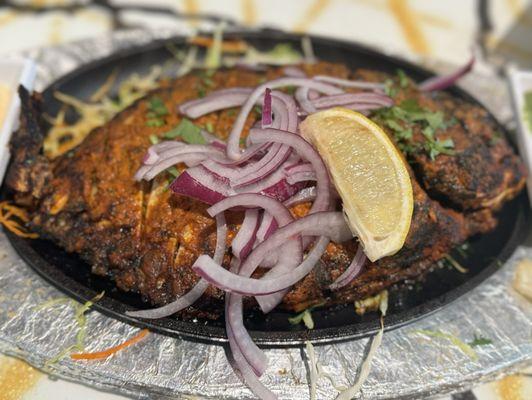 Tandoori Pomfret. With Mint Sauce