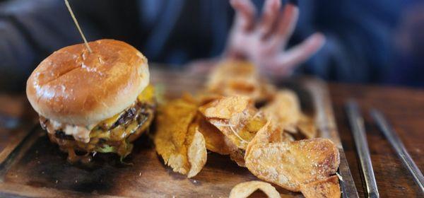 Double Double Burger & house chips