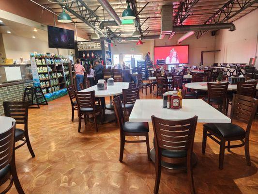 Plenty of tables to sit down and have a bite at El Rosal.