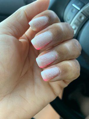 After I complained about my nails. They took them off and damaged my nails. So sad and terrible.